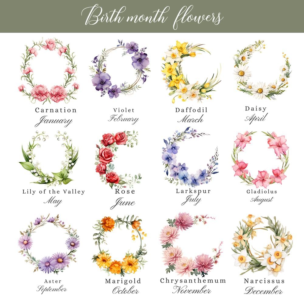 callie Personalized Wedding Table Numbers with Couple’s Name & Date, Custom Acrylic Birth Flower