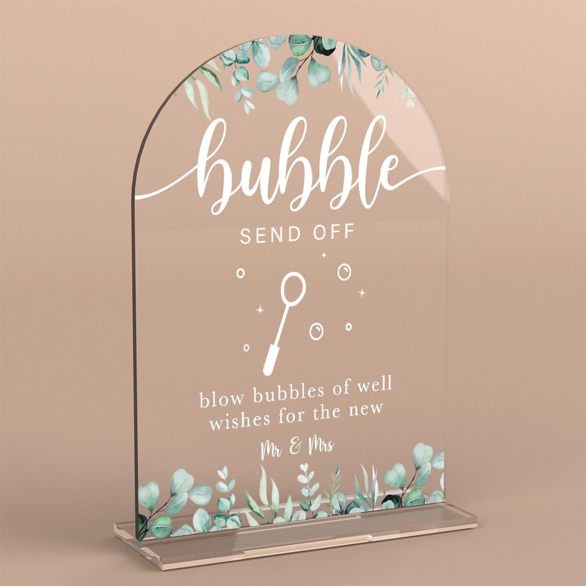 Acrylic Wedding Sign Bubble Send Off Signs for Ceremony Modern Calligraphy Arch Acrylic Table Top