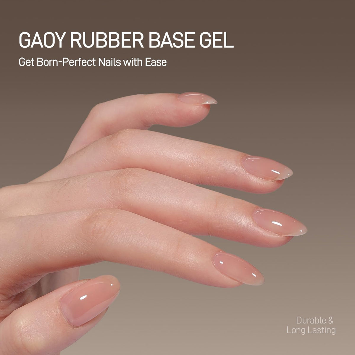 GAOY 16ml Builder Base Gel, Jelly Rubber Base Nail Gel Nude Sheer Pink, 3-in-1 Soak Off UV Light