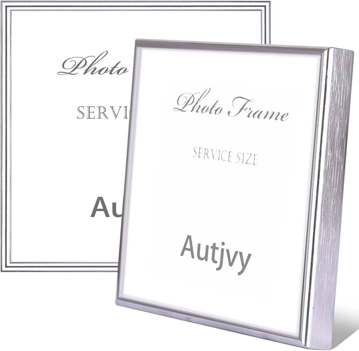 5x5 Picture Frame Silver Brushed Modern Simple Thin Aluminum Metal Photo Frame with HD Real Glass