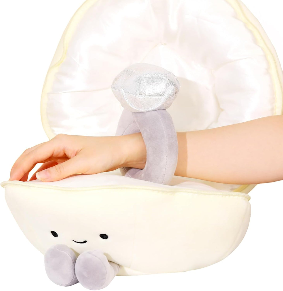 Drawelry Ring Box Plush Pillow Box Princess Diamond Ring Shell Case Throw Pillows Funny Soft