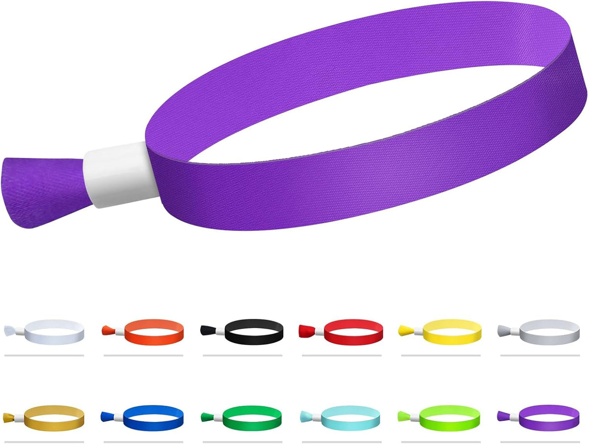 Green-Power America 100 Pcs Cloth Event Wristbands, Event Wristbands, Colored Wrist Bands for