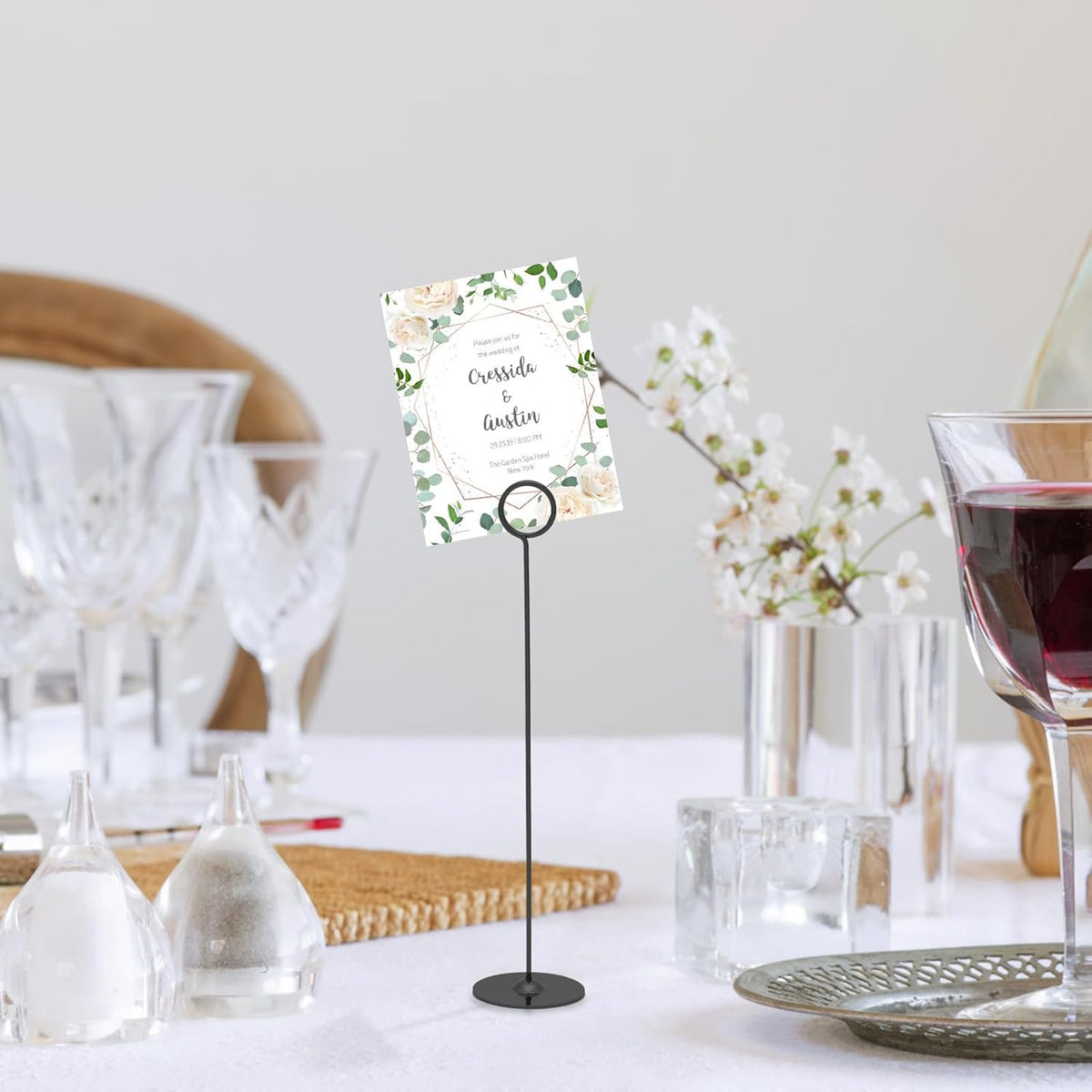 Urban Deco 24PK Table Number Holders Place Card Holders 12 Inch Table Card Holders Steel Card