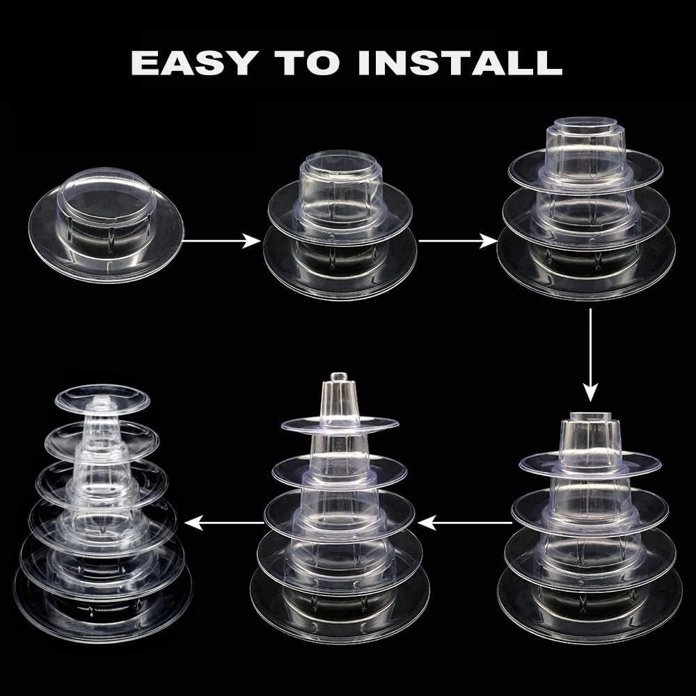 6 Tiers Macaroon Tower Stand, Round Macaron Tower Cake Display Rack Plastic Cupcake Stand Macarons