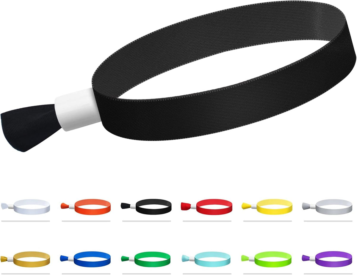 Green-Power America 100 Pcs Cloth Event Wristbands, Event Wristbands, Colored Wrist Bands for