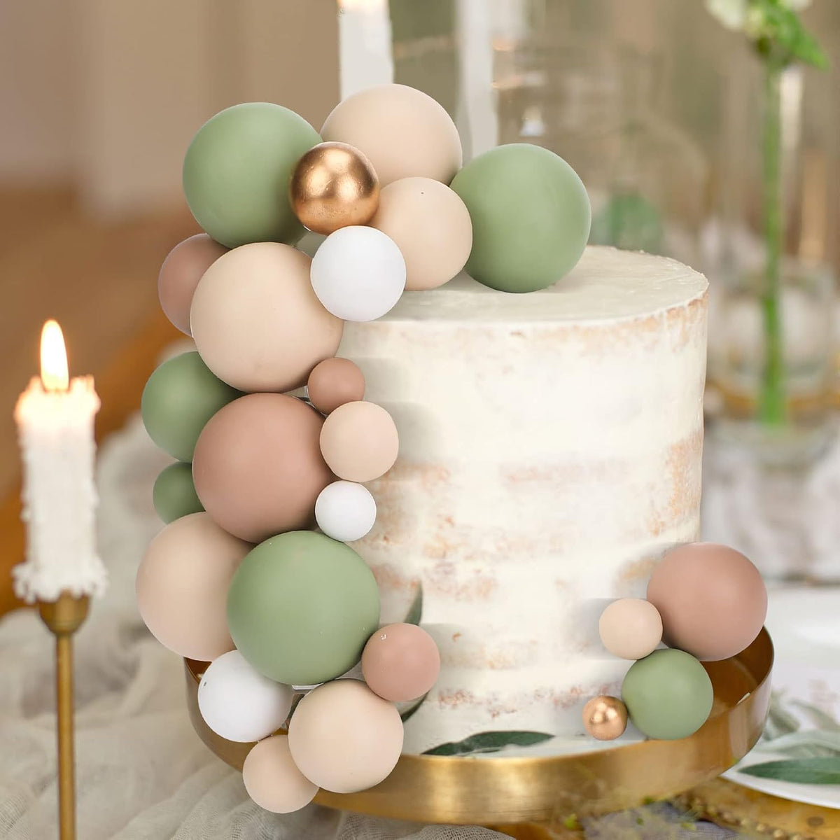 108 Pcs Balls Cake Topper DIY Cupcake Insert Foam Balloons for Cake Baking Wedding Anniversary