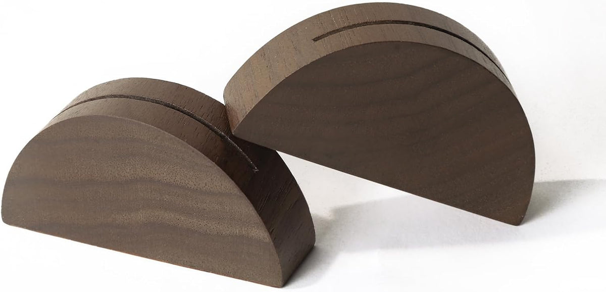 UNIQOOO 10 Set 2" Arch Walnut Wood Stand with Cards |1.2mm Slot, for Name Cards, Place Card Holder