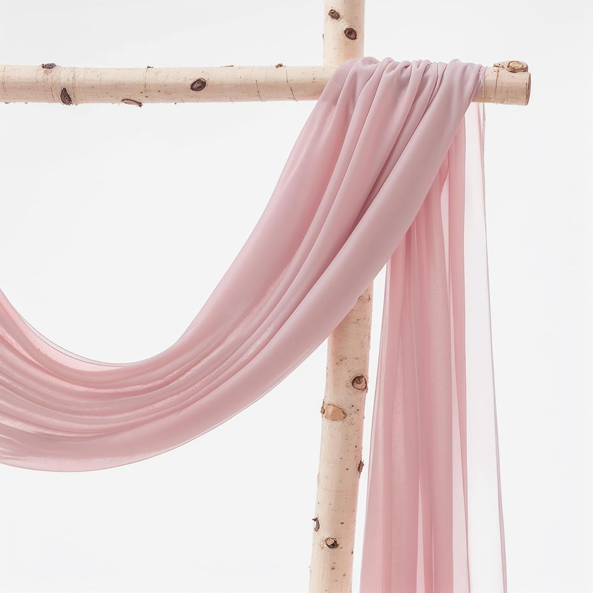 Wedding Arch Draping Fabric 1 Panel 18Ft Dusty Rose Chiffon Fabric Drapery Wedding Ceremony