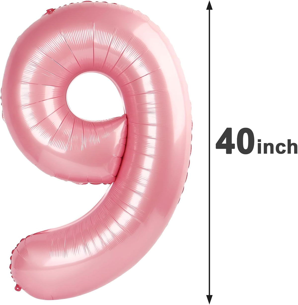 40 Inch Big Pearlescent Pink 9 Balloon Number, Jumbo Giant Happy 9th 19 29 39 49 99 Birthday Party