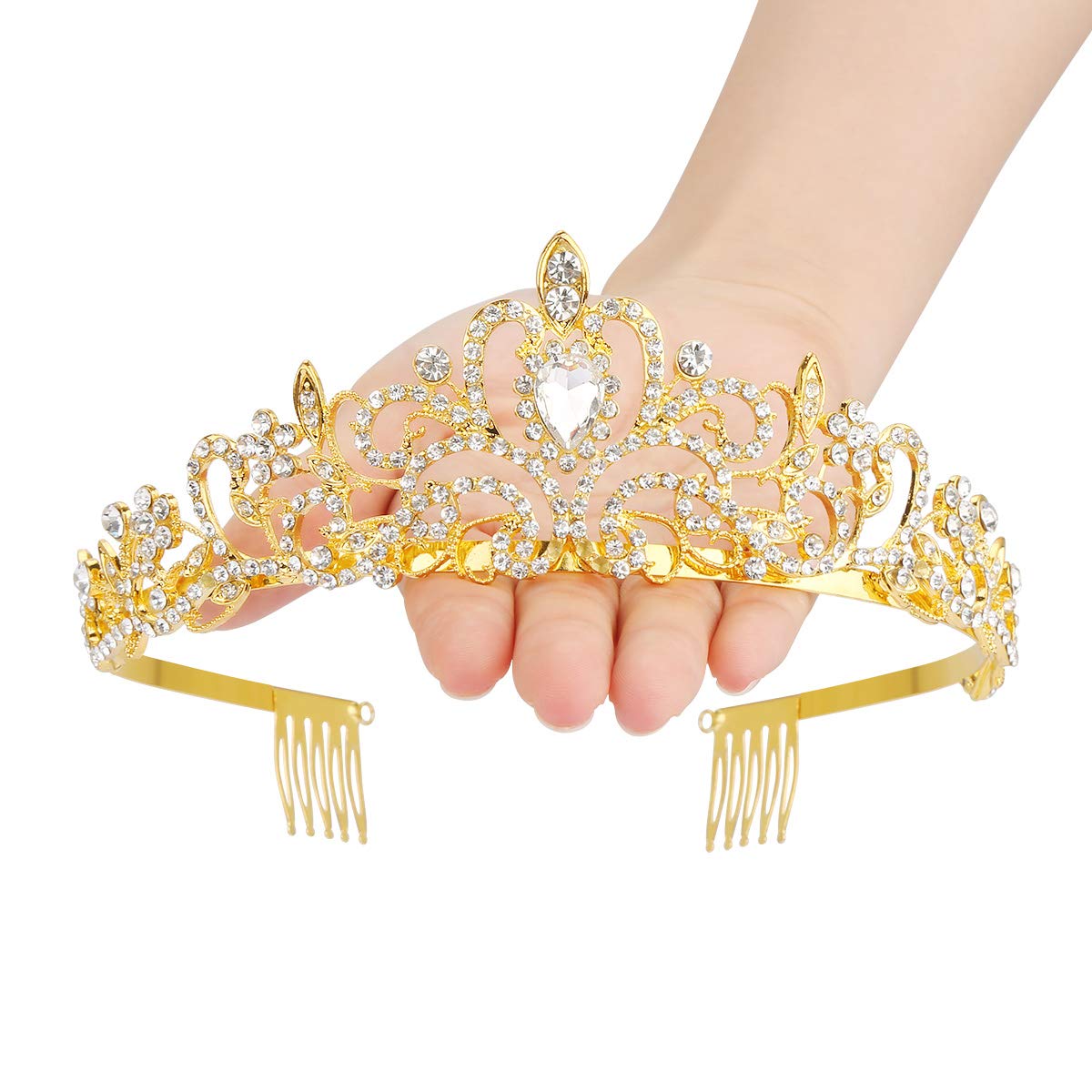 Makone Crowns for Women Princess Tiaras for Girls Queen Crown and Comb Tiara for Wedding Birthday