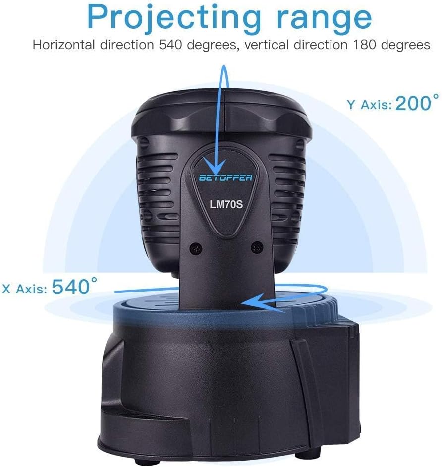 BETOPPER DJ Lights Moving Head, 7x8W RGBW Sound Activated/DMX Lighting, Moving Head Lights for