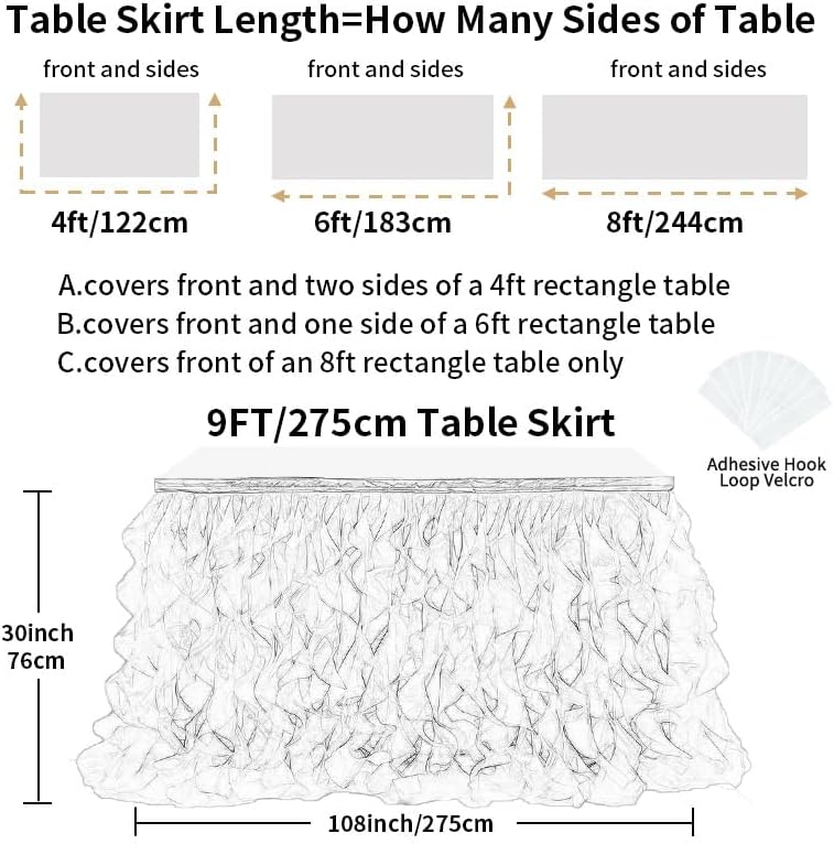 Luxury Organza Mesh Table Skirt Draping Floating Romance - Perfect for Bridal Showers, Birthday