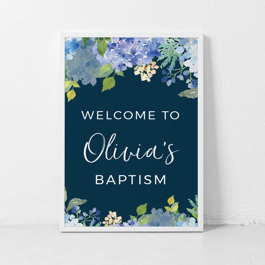 Andaz Press Personalized Extra Large Wedding Easel Board Party Sign, 12x18-inch, Baby Blue
