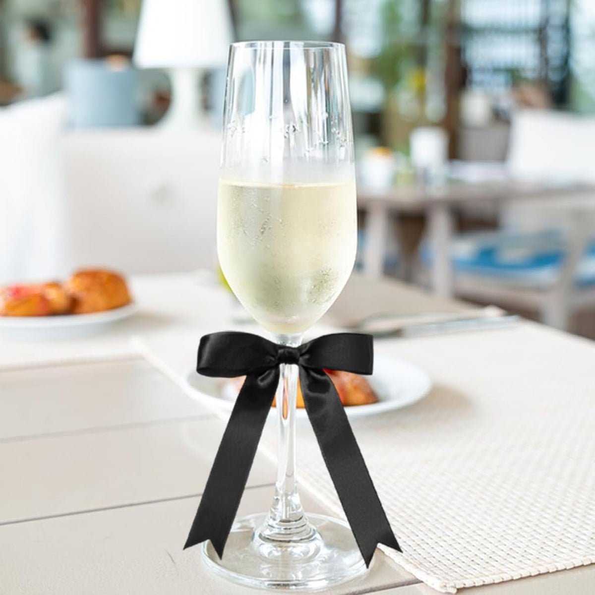 30Pcs Satin Ribbon Black Bows 5x7 Inch Twist Tie Bow for Gift Wrapping Champagne Bottle Cake Treat