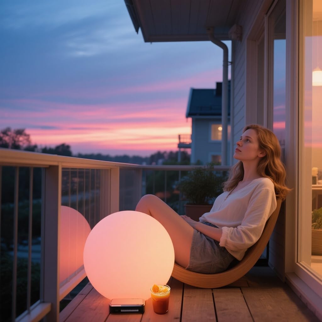 16 Inch Ultra-Fun LED Ball Light, Rechargeable Globe Floor Lamp w/Remote, 16 RGB Color Changing LED