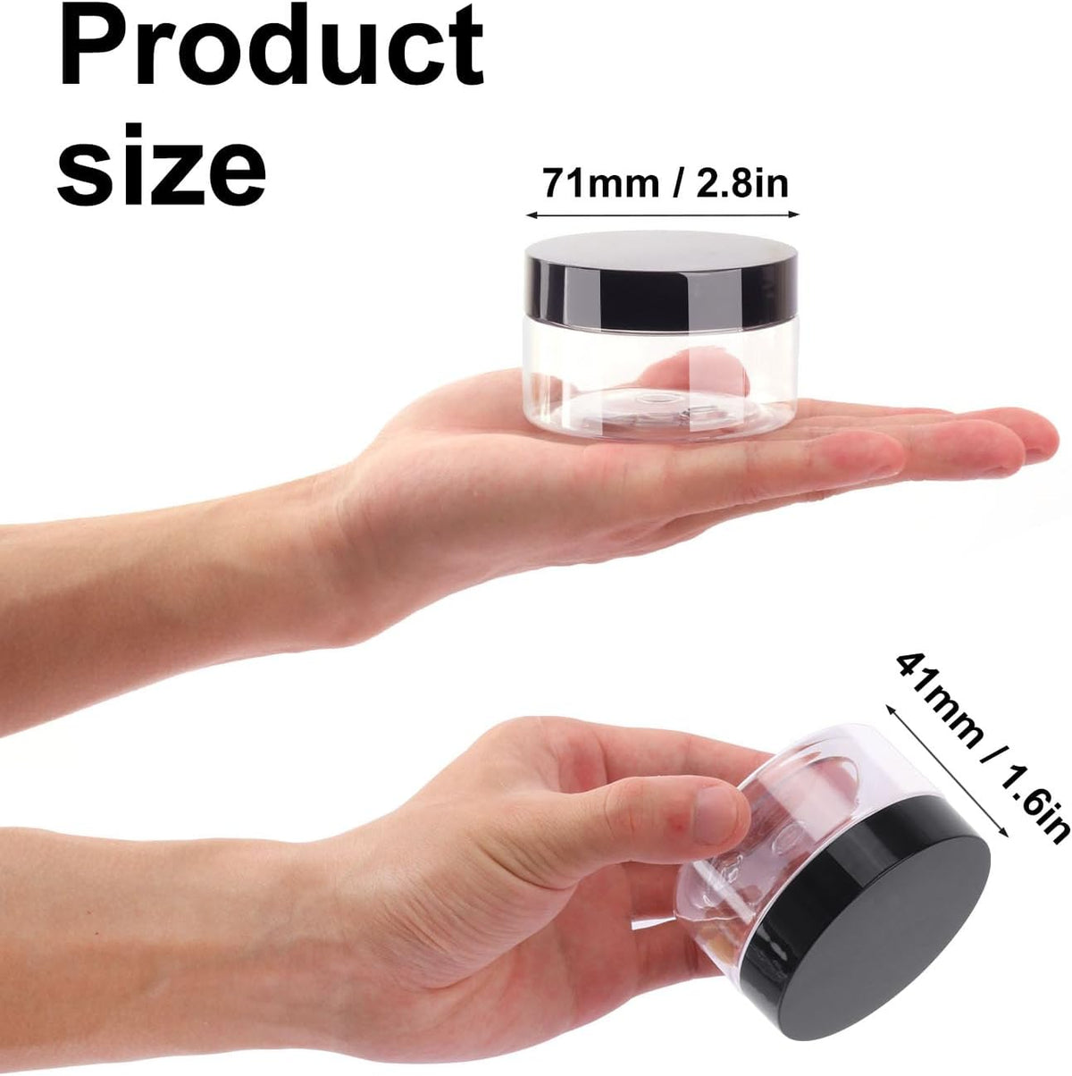 96 Packs 3.5 OZ Transparent Plastic Jars with black Lids, Body Butter Containers, Cosmetic