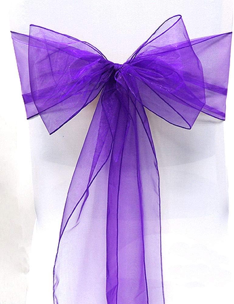 Organza Chair Bow Sash Décor Bows Sashes for Wedding Reception Events Banquets Decoration - (Pack