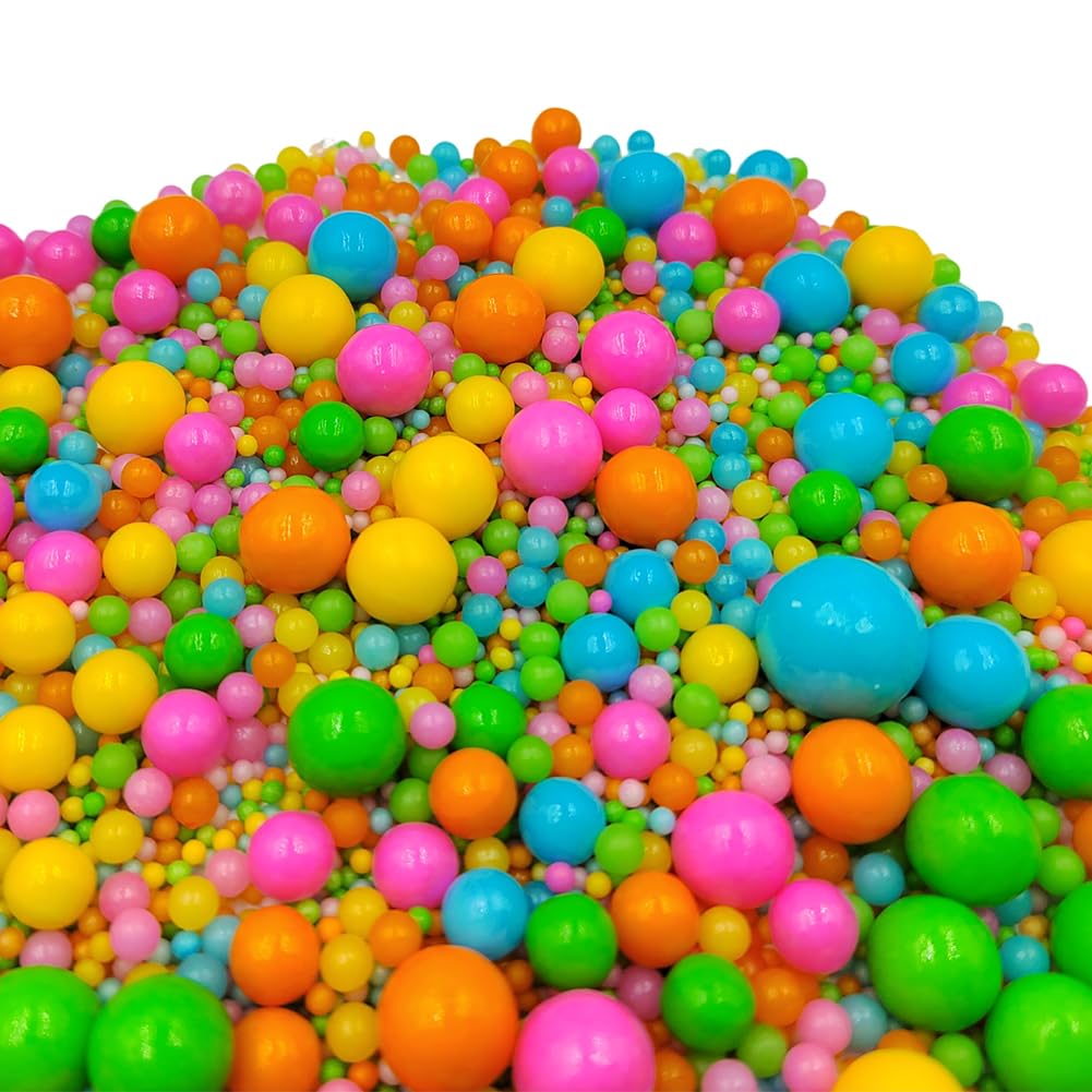Edible Pearl Sugar Sprinkles Rainbow Candy Mixing Size Baking Edible Cake Decorations Cupcake