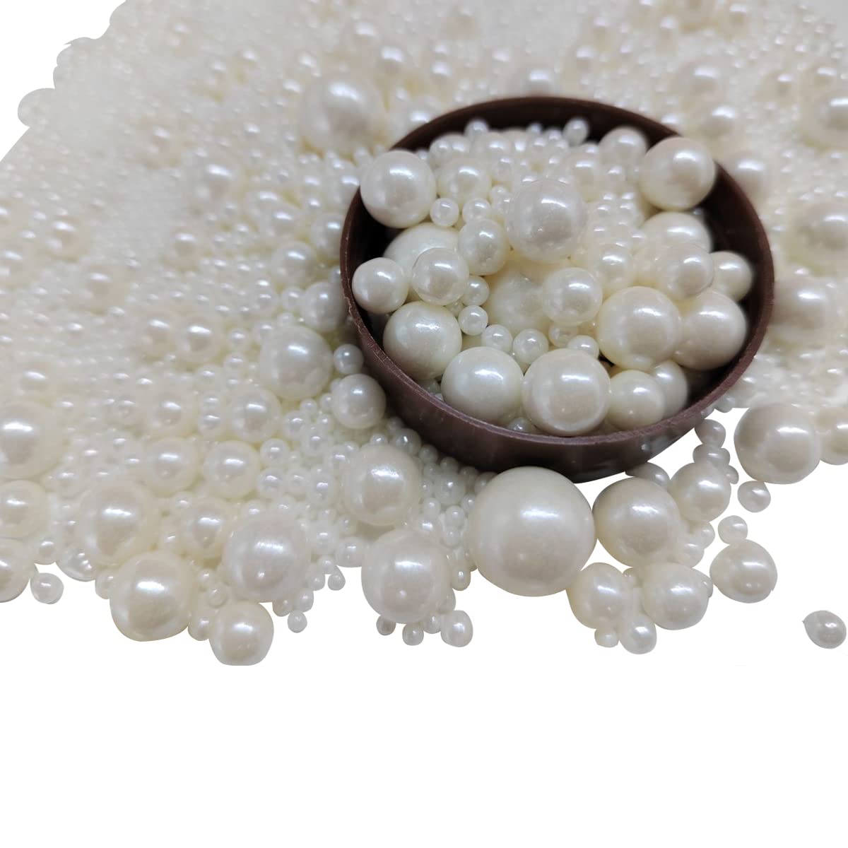 Edible Pearl Sugar Sprinkles White Candy Mixing Size Baking Edible Cake Decorations Cupcake Toppers