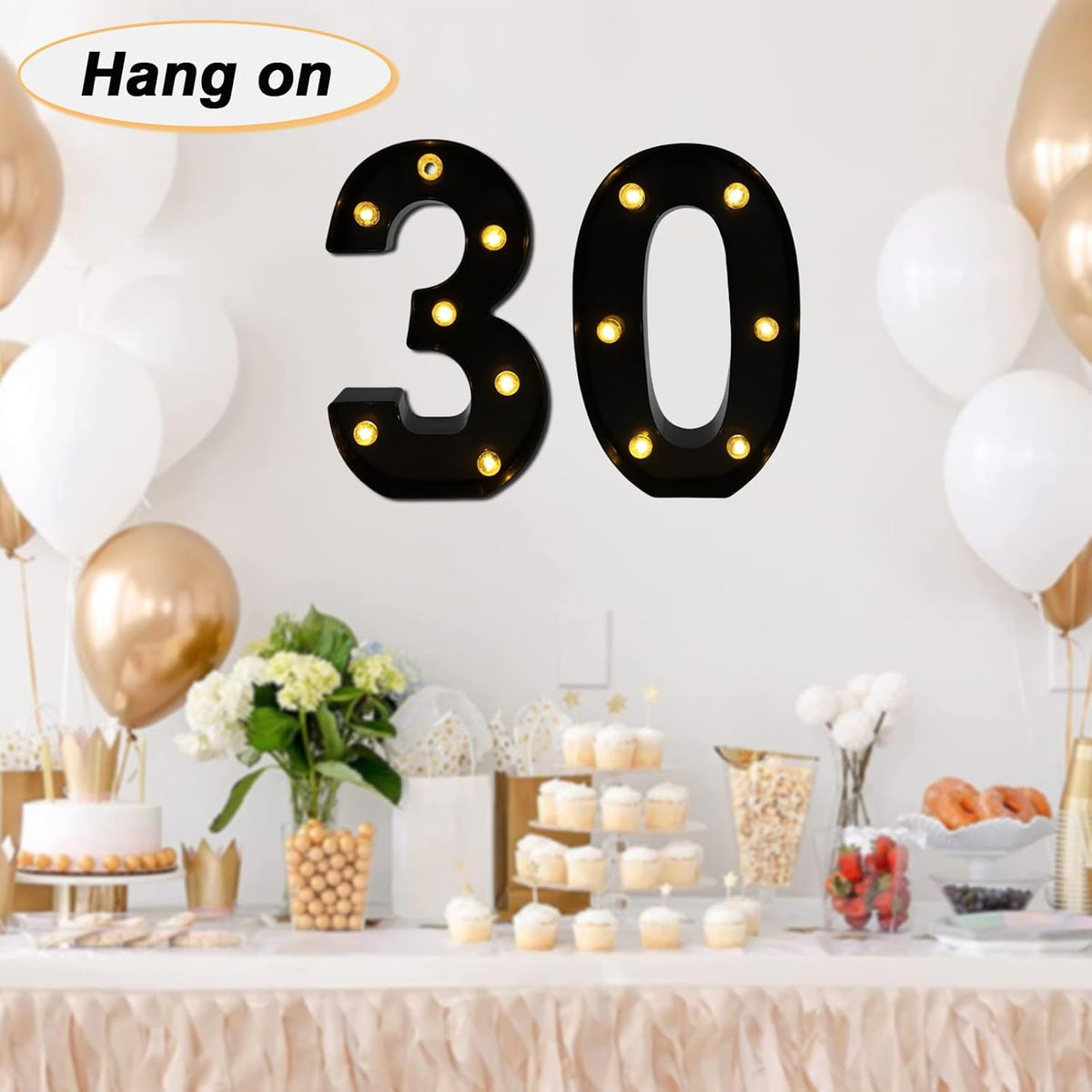 LED Marquee Numbers, 8.58 Inch Led Light Up Numbers for Party, Small Light Up Letters, Battery