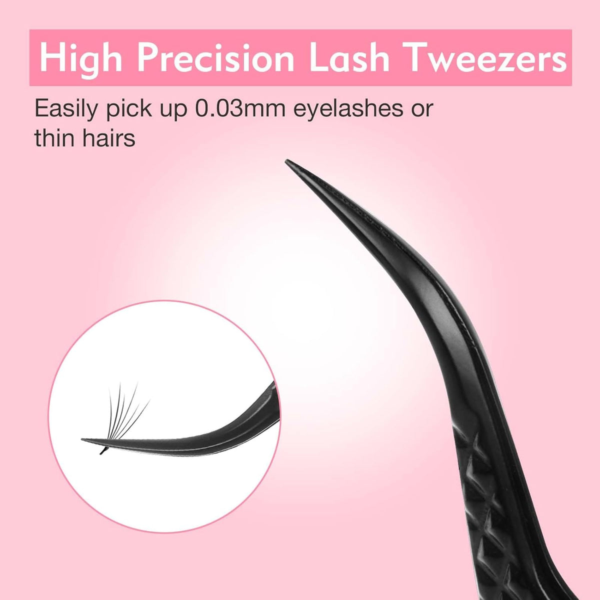 VEYES INC Lash Tweezers for Eyelash Extensions,High Precision Tweezers for Individual Classic and