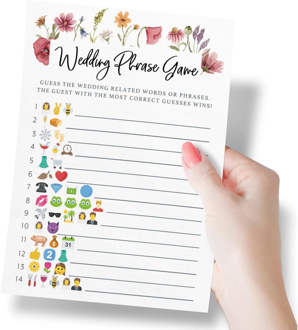 Printed Party Bridal Shower Game Set – 4 Fun Games and Activities for 30 Guests, Includes Bingo, He