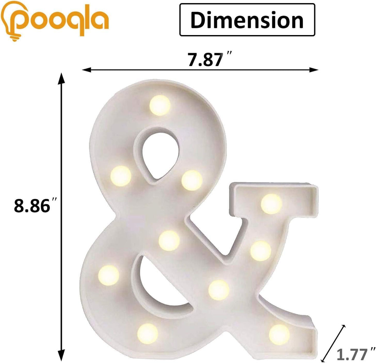 Pooqla LED Marquee Letter Lights, Warm White and Cool White Decorative Lighted Letters, Light Up