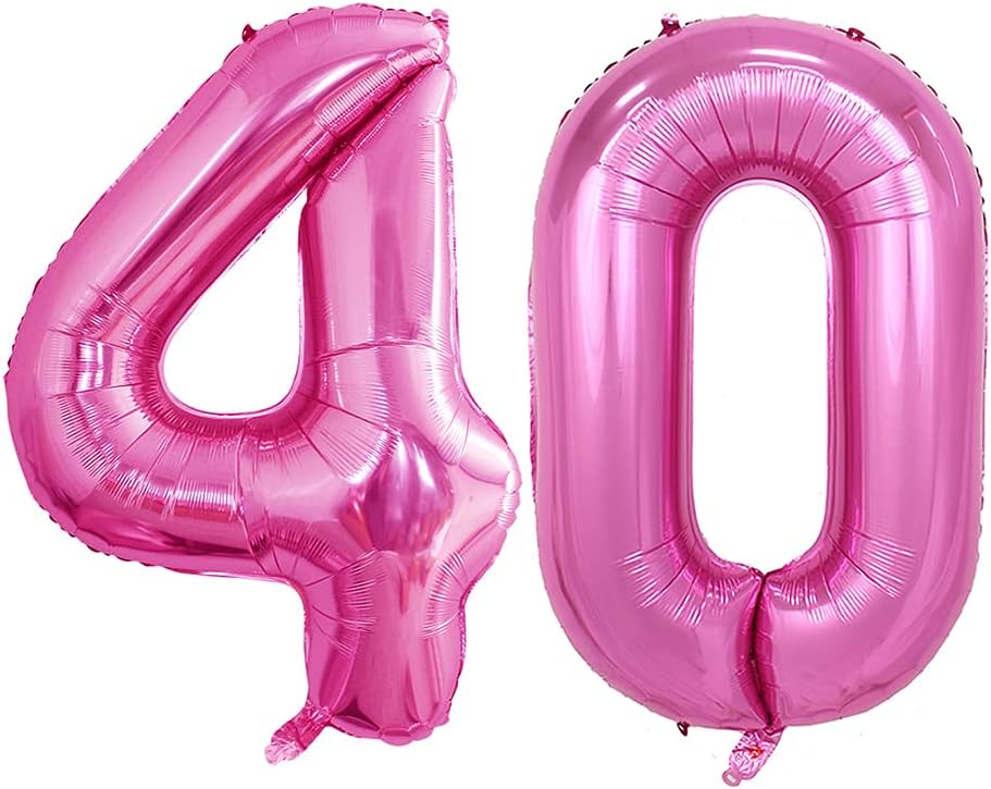 GOER Number 40 Balloons for 40th Birthday Party Decorations,42 Inch Jumbo Foil Helium Balloons for