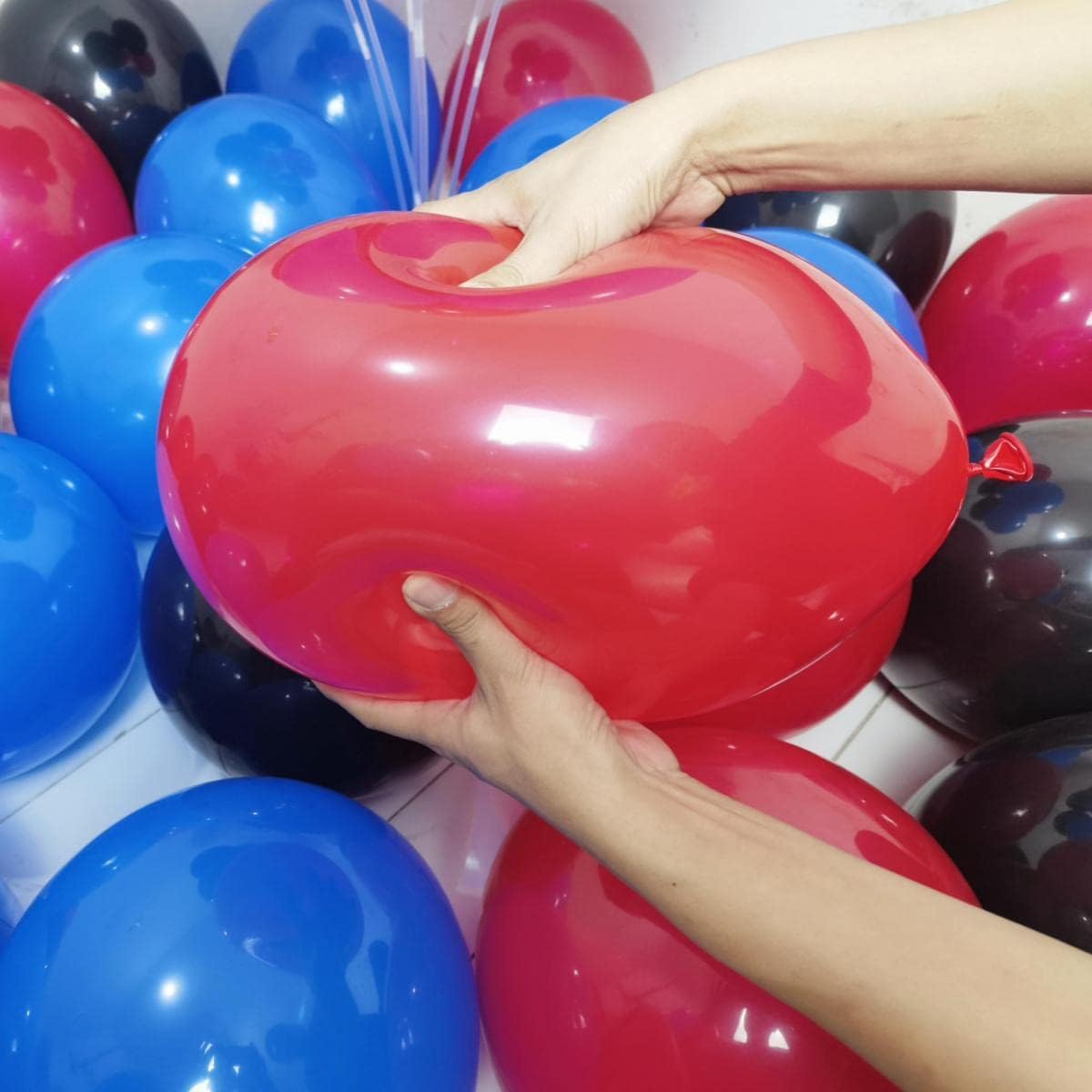 300 Pack Red Black Blue Balloons 100 of each of the 3 colors 12 inch Red Black Blue Latex Party