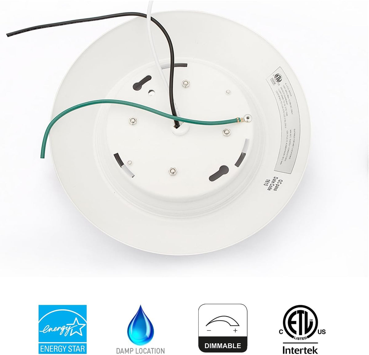 20 Packs 4 Inch LED Low Profile Recessed & Surface Mount Disk Light, Round, 10W, >600 Lumens, 5000k