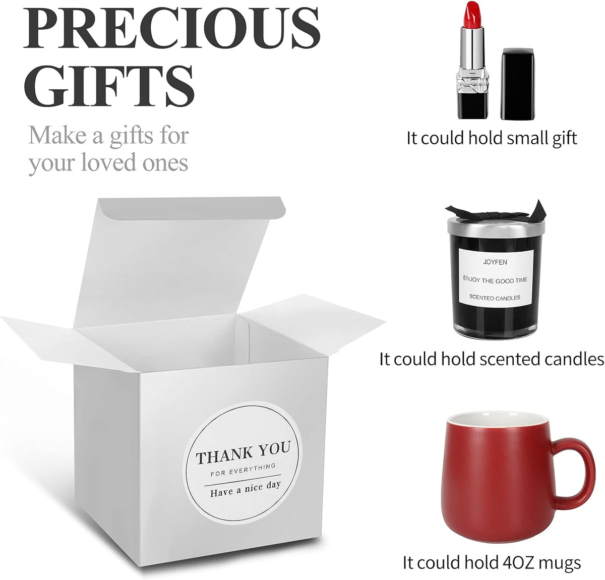 COTOPHER Small Gift Boxes 60 Pack 4x4x4 inches Silver Gift Boxes with Lids for Gifts, Crafting