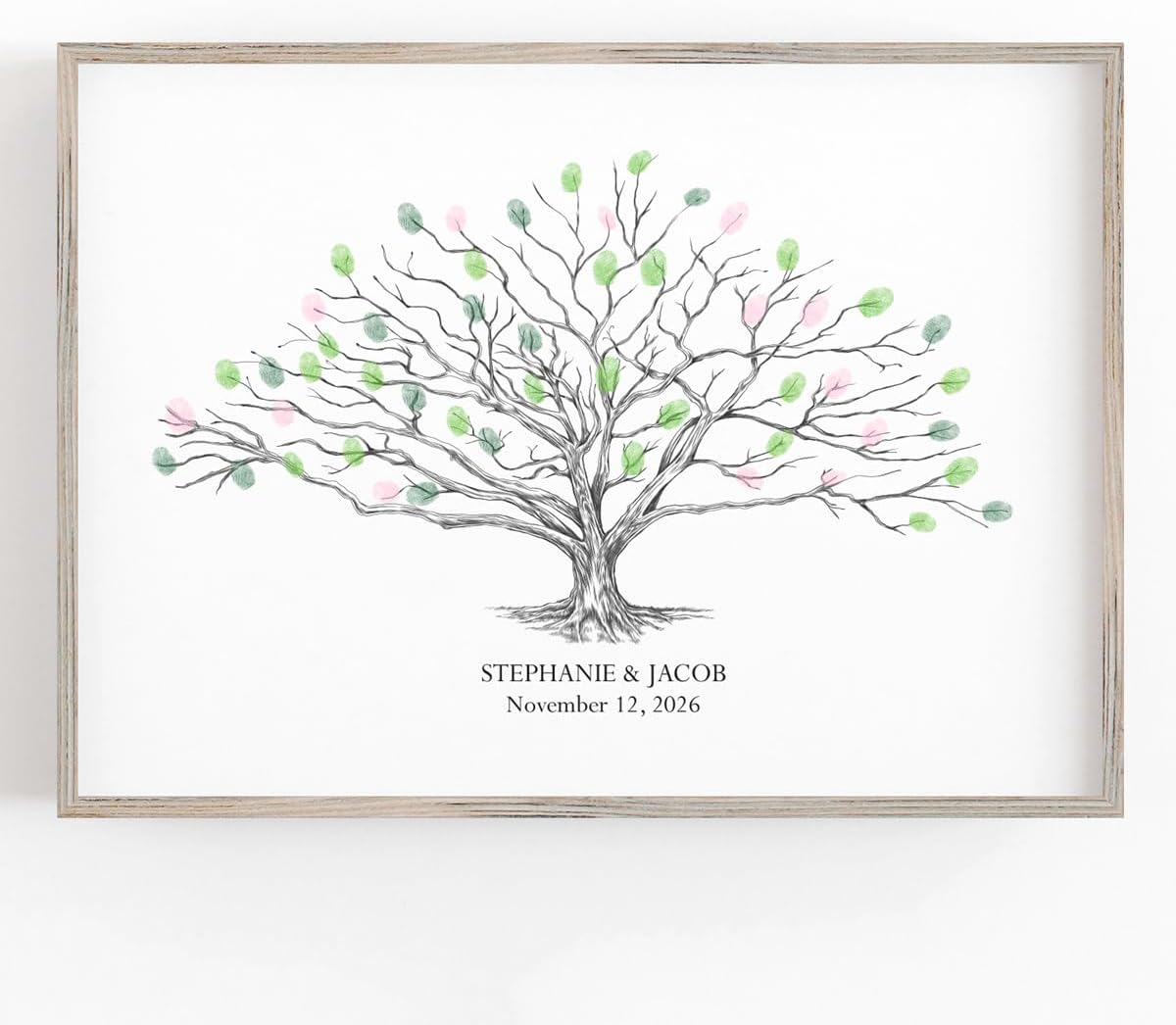 Guestbook Tree, Low Oak Thumbprint Alternative Guest Book Wedding, Family Reunions (Guestbook