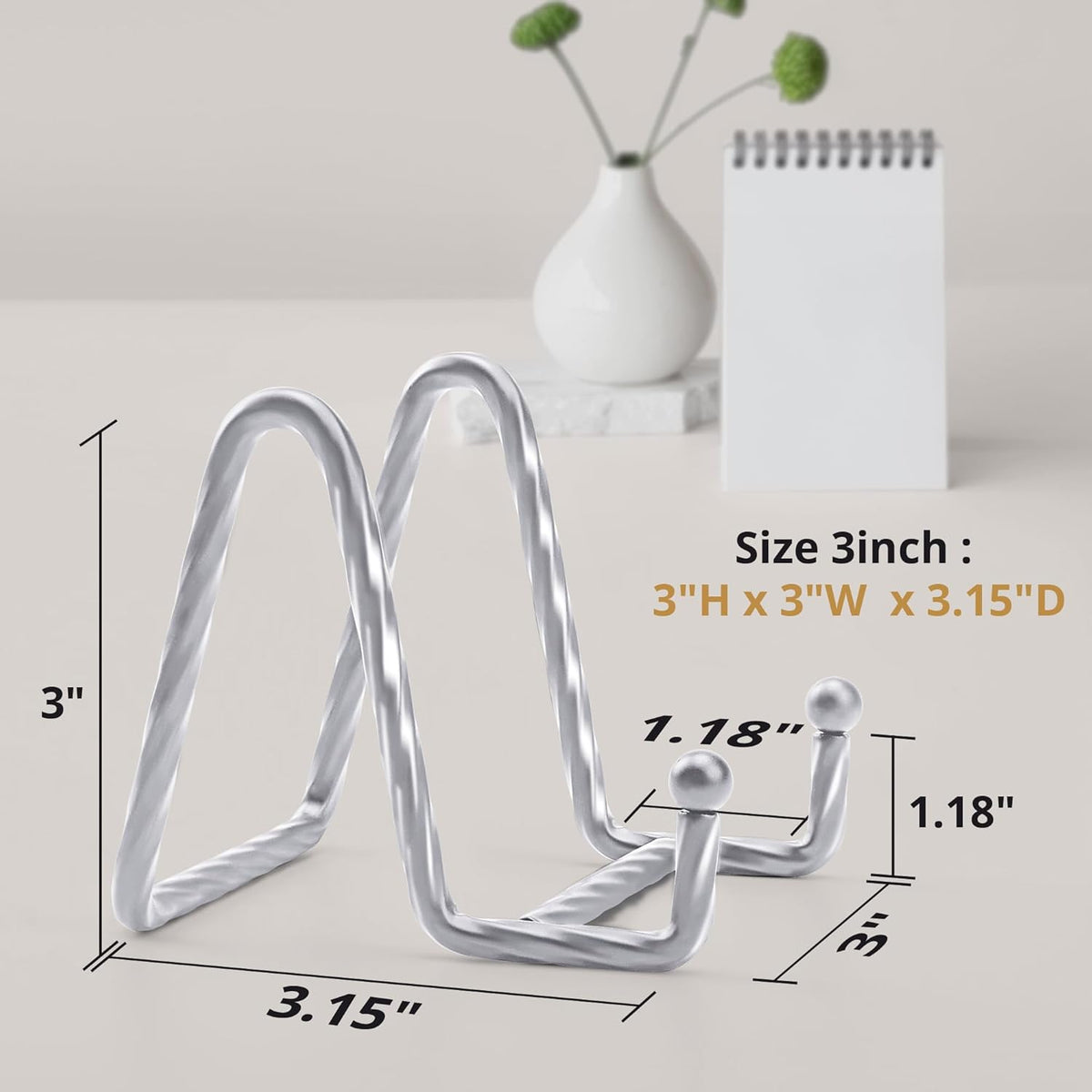 Picture Stands for Display 3 Pack 3 Inch Plate Stands for Display - Silver Metal Decorative Plate