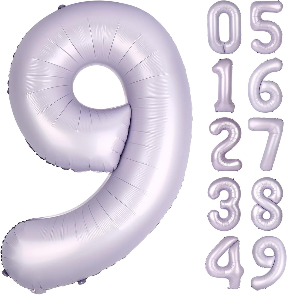 40 Inch Big Lavender 9 Balloon Number, Jumbo Giant Happy 9th 19 29 39 49 99 Birthday Party