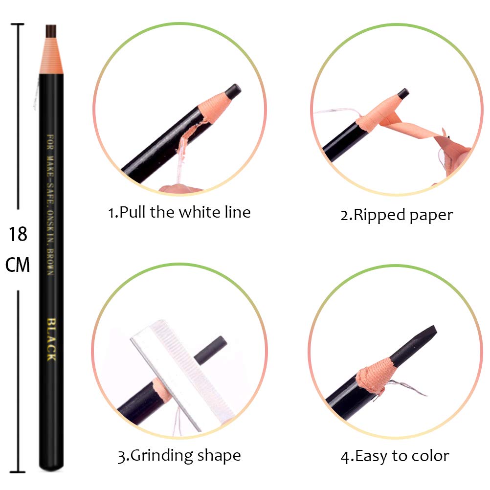 Waterproof Eyebrows Pencil Tattoo Makeup And Microblading Supplies Kit-Eye Brow Liners In 8 Eyebrow
