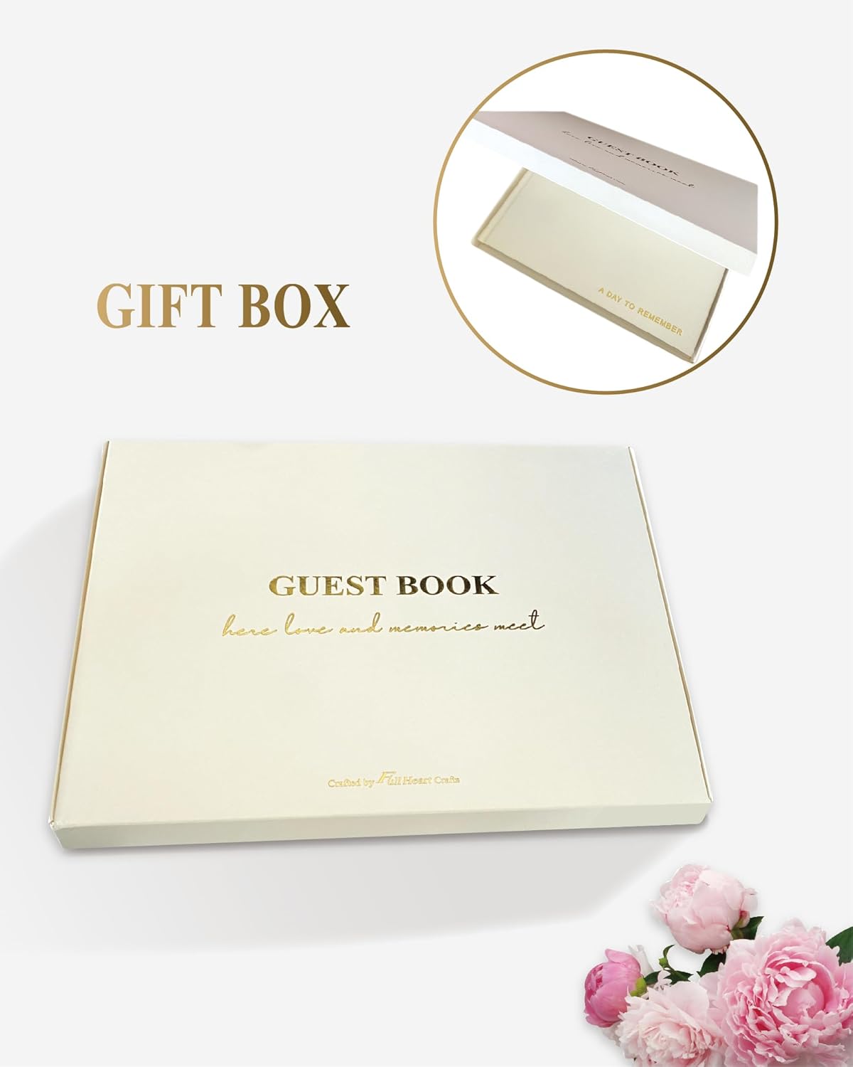 Elegant Linen Wedding Guset Book - Polaroid Guest Book for Wedding Reception,Baby Shower,Bridal