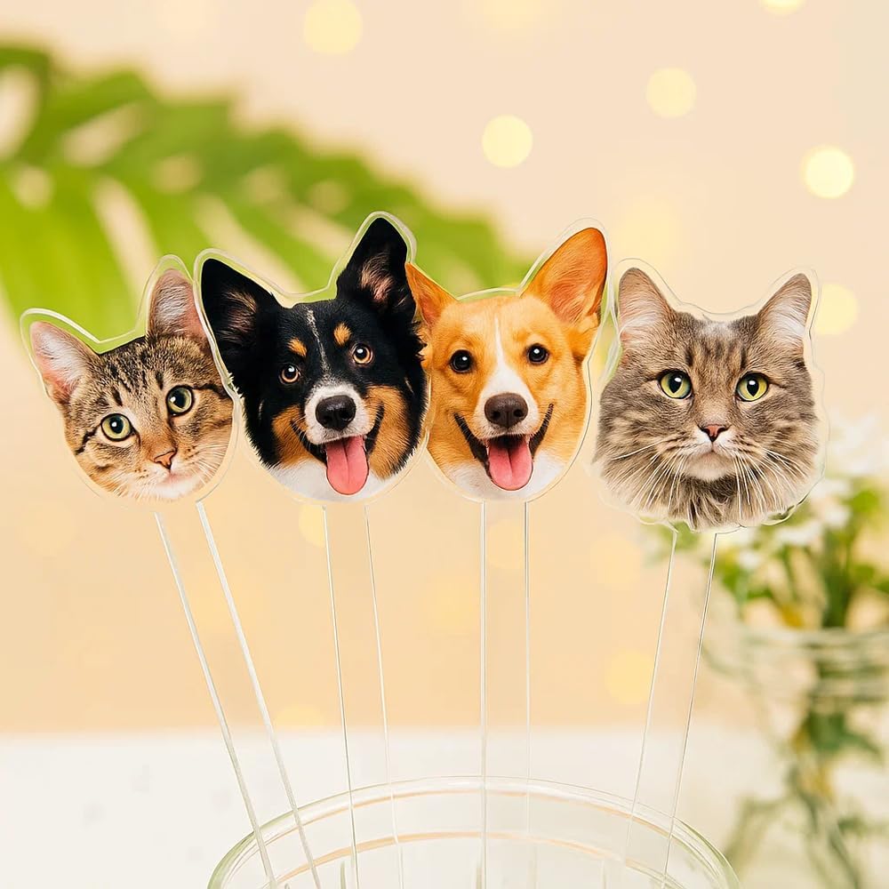 Personalized 50 Pcs Double-Sided Wedding Pet Stir Sticks, Custom Dog Cat Stir Stick, Acrylic