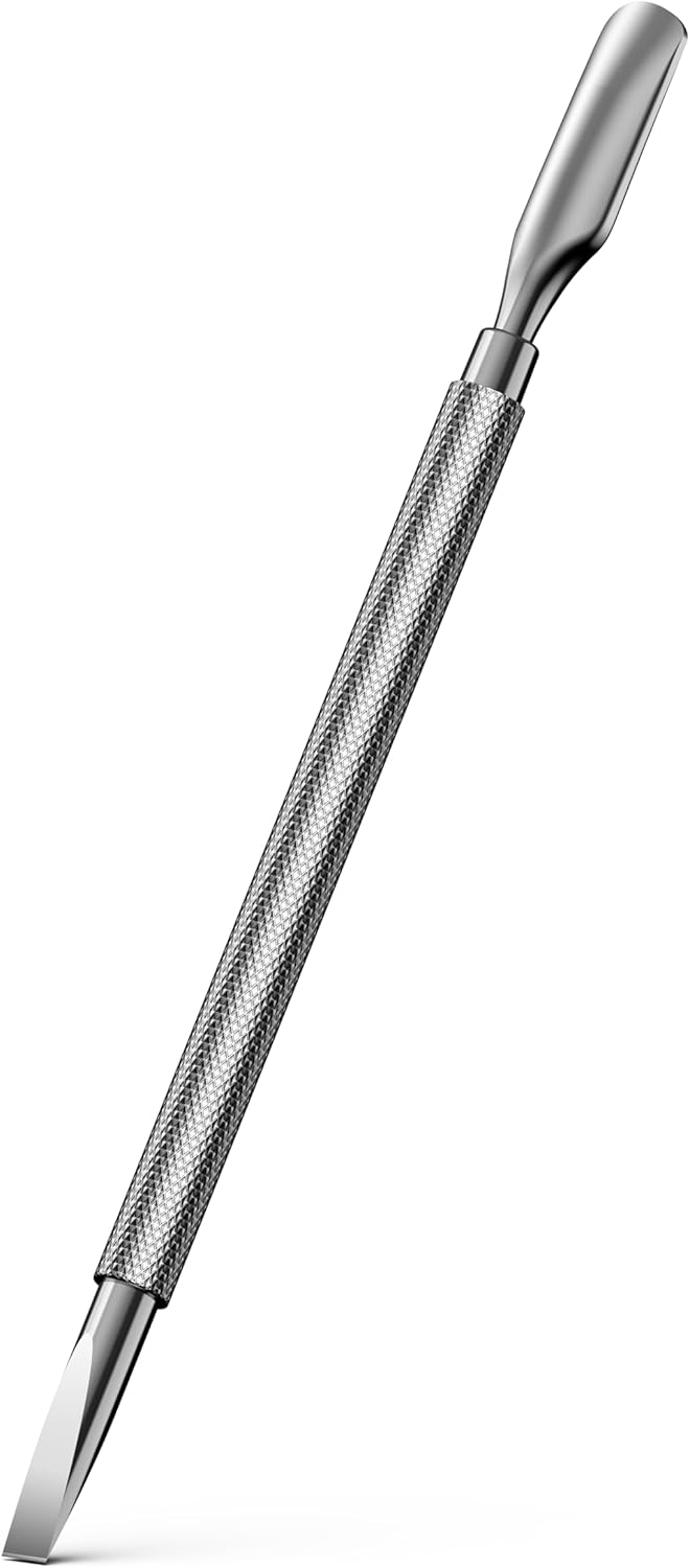 FERYES Professional Cuticle Pusher & Remover Tool - Stainless Steel Dual-Sided Nail Care Tool for