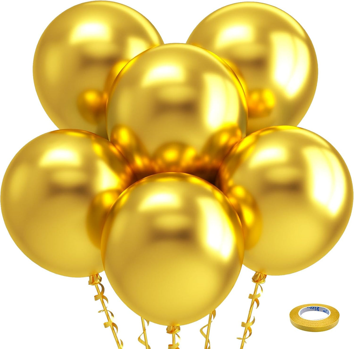 Bezente Metallic Gold Balloons 18 Inch - 30 Pack Large Thick Gold Balloons Big Round Chrome Gold