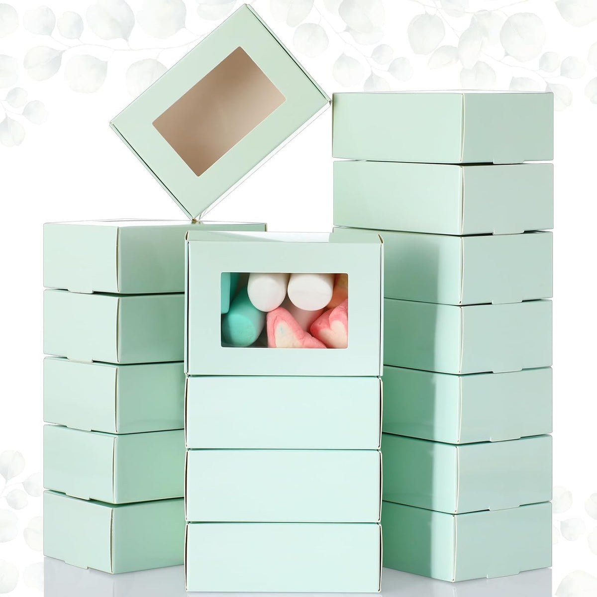 Zonon 30 Pcs Soap Boxes for Homemade Packaging, Mini Kraft Treat Boxes with Window for Bakery Candy