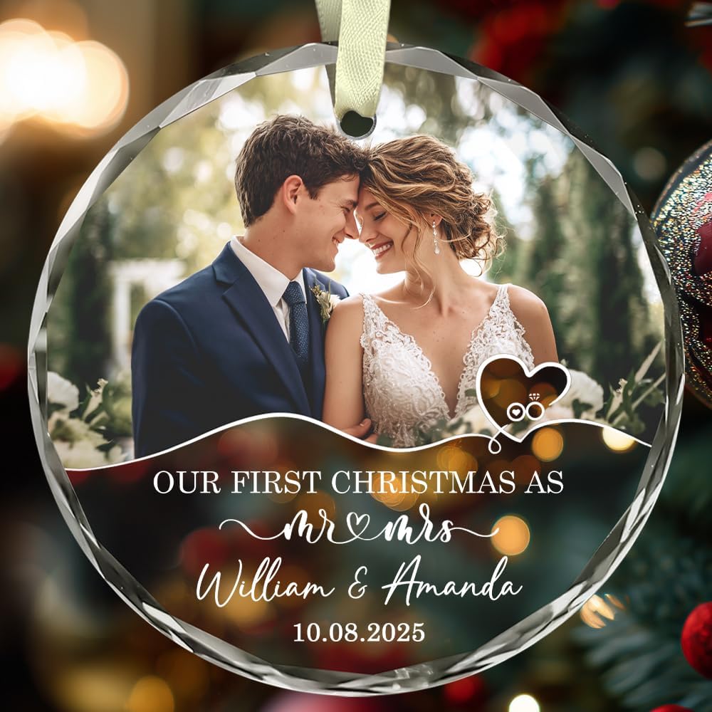 Personalized The Year We Became Mr & Mrs Christmas Ornament - Wedding Gifts for Couples 2025