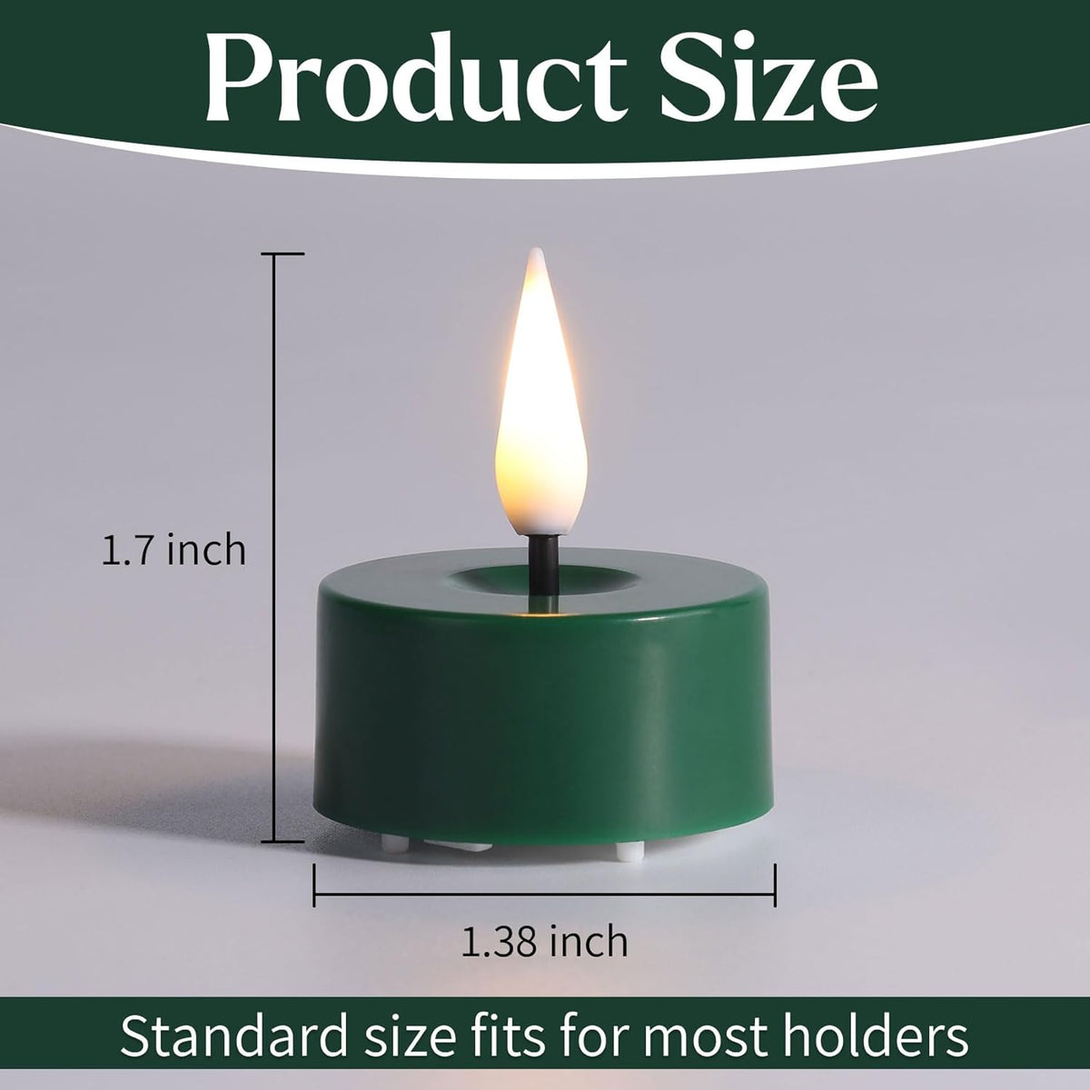 Eywamage Green LED Tealights with Remote Batteries, Flickering Flameless Tea Lights Votive Candles