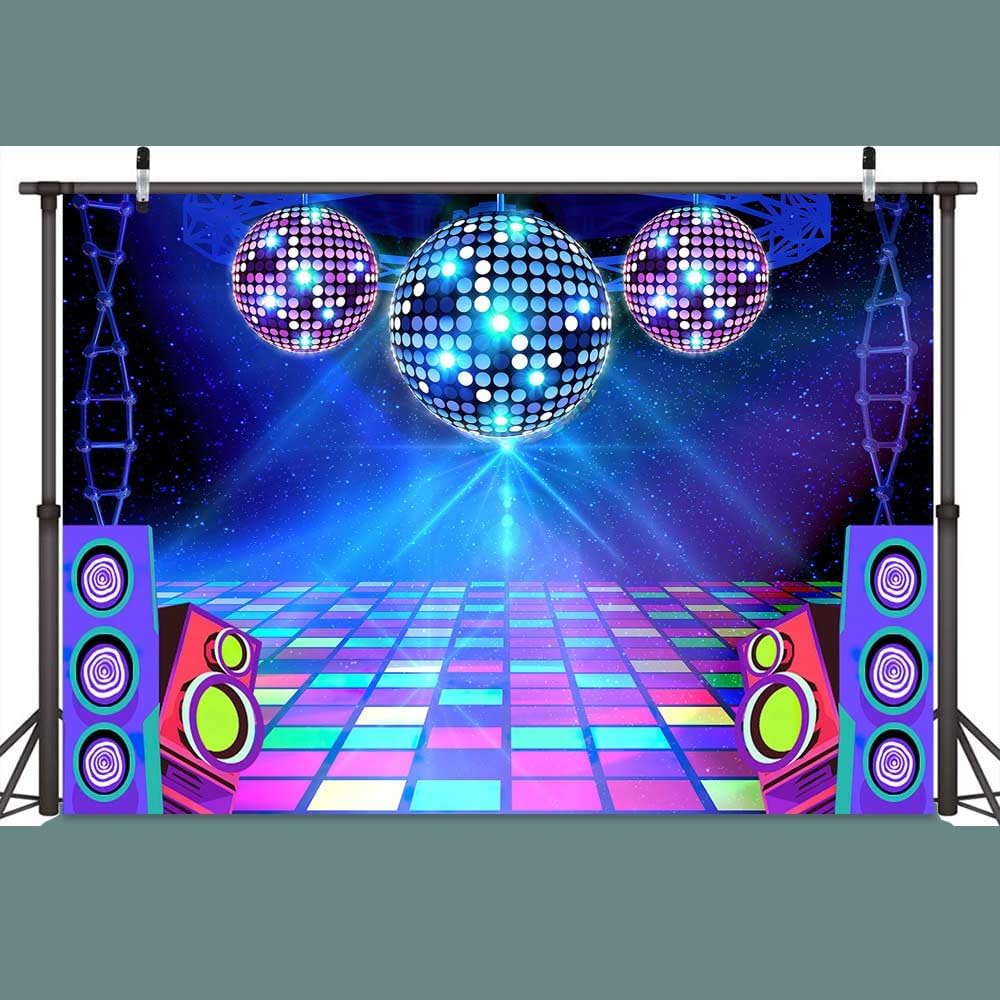 Dance Party Backdrop Retro 80s 90s Theme Stage Dance Ball Music Birthday Party Decoration DJ