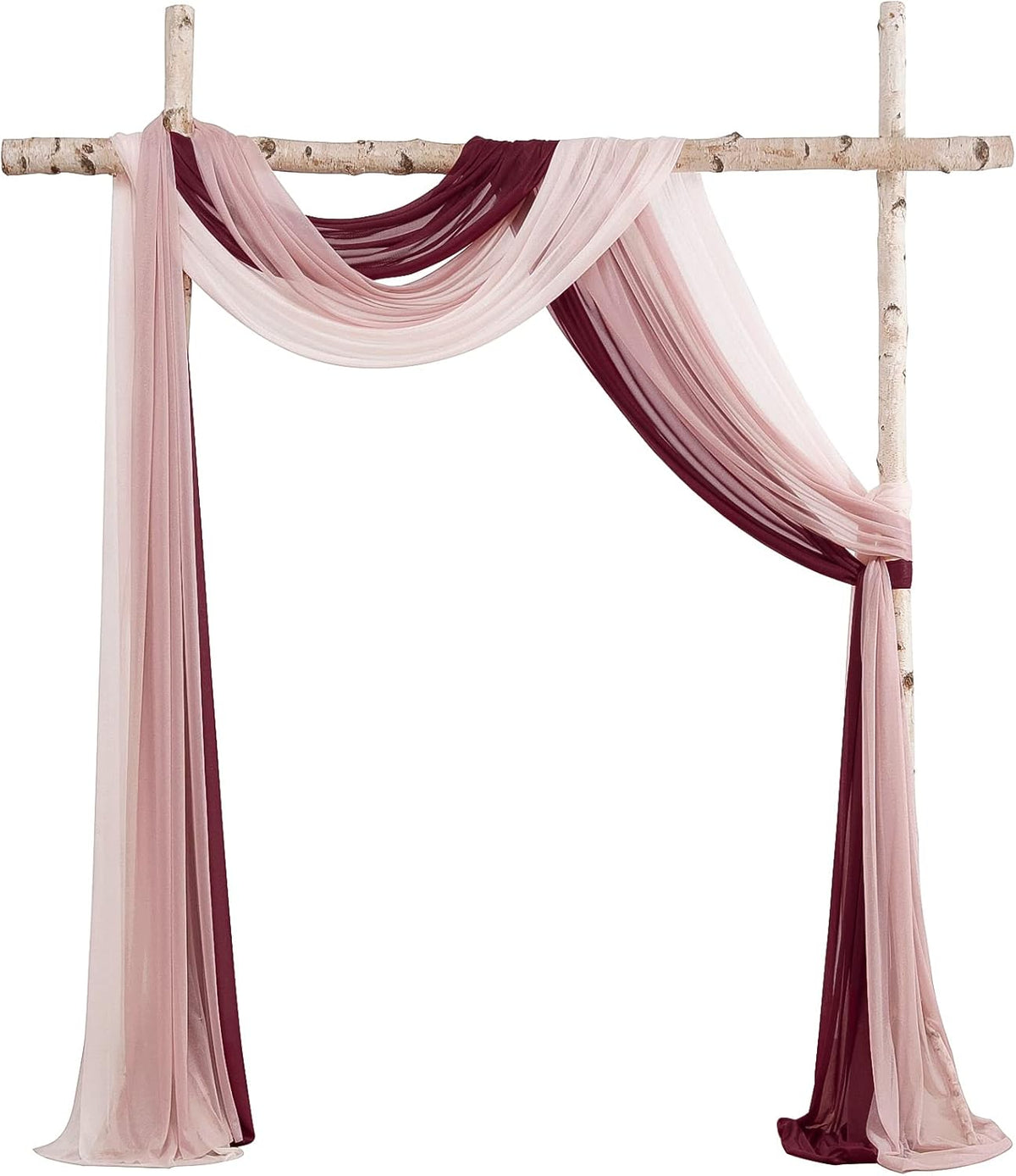 Floroom Wedding Arch Draping Fabric 3 Panels 20Ft Chiffon Fabric Drapes Arbor Drapery Wedding