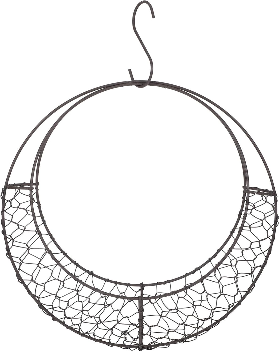 Air Plants Holders Wire Wreath Frame Hanger, 11 inch Moon Shape Wreath Form Hanging Plant Holder