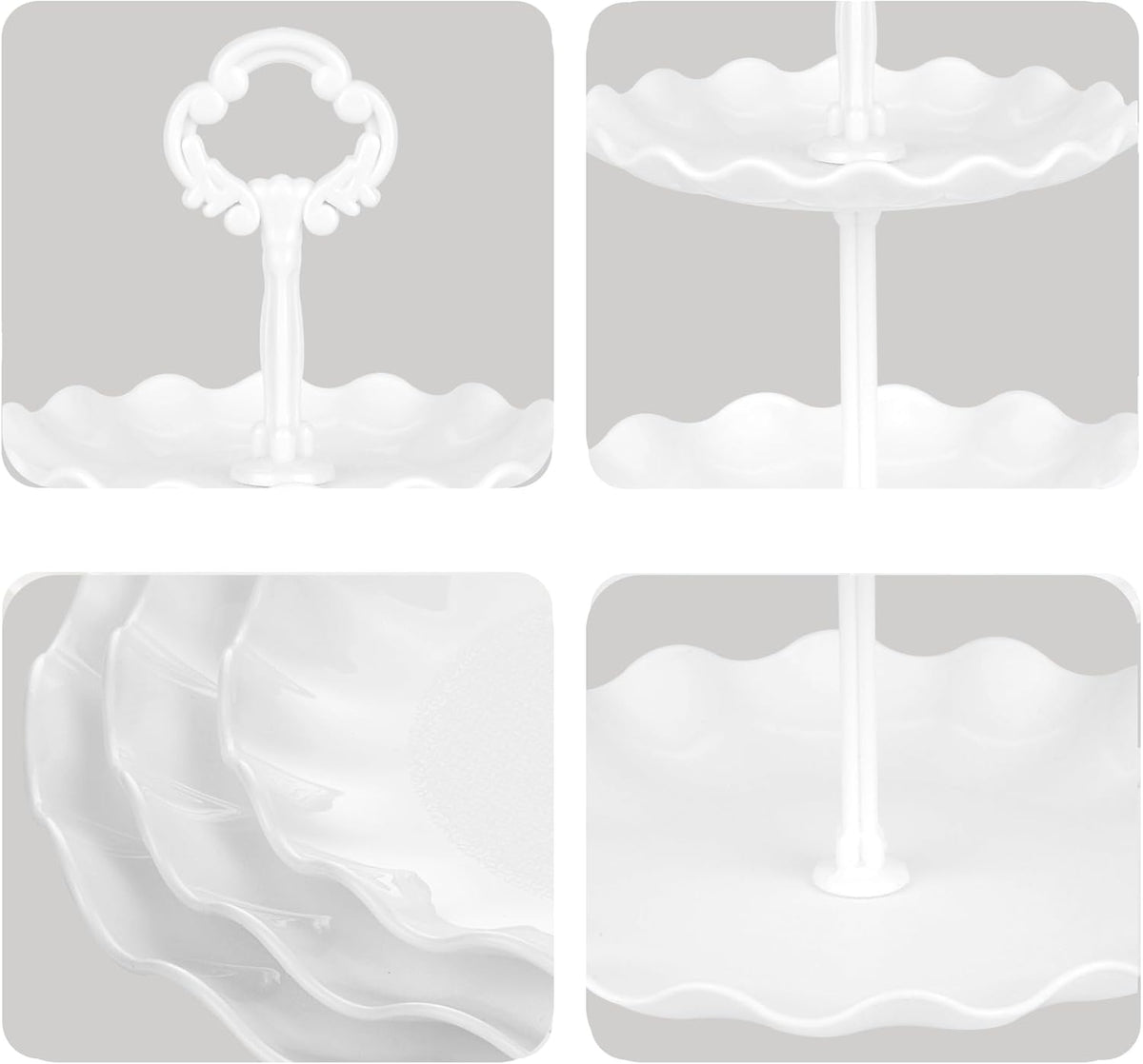 NWK 5 Piece Dessert Table Display Set with 2xLarge 3-Tier Cake Stand/Cupcake Stands, 3X Appetizer