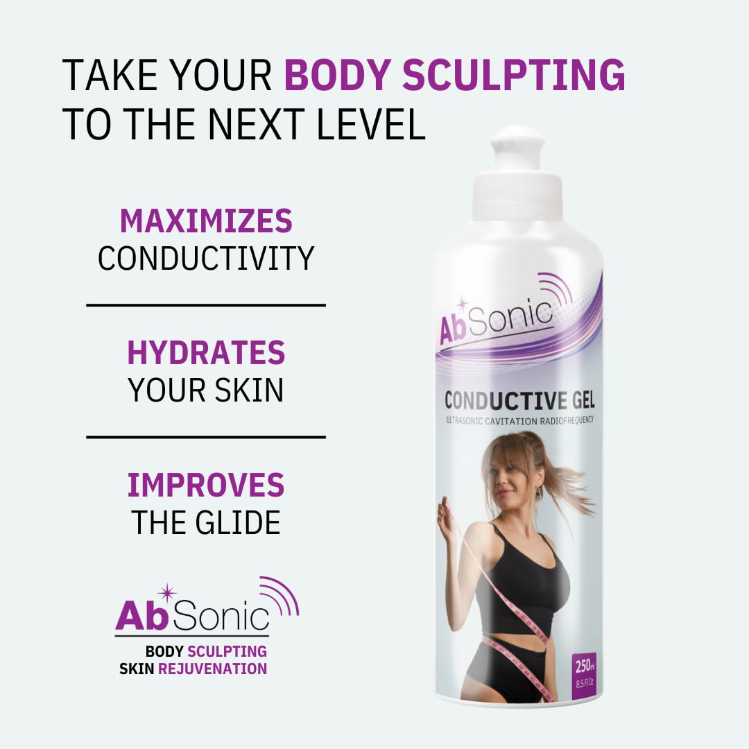 Absonic Conductive Gel for Cavitation & Microcurrent – Gel for Facial Rejuvenation, Body Sculpting