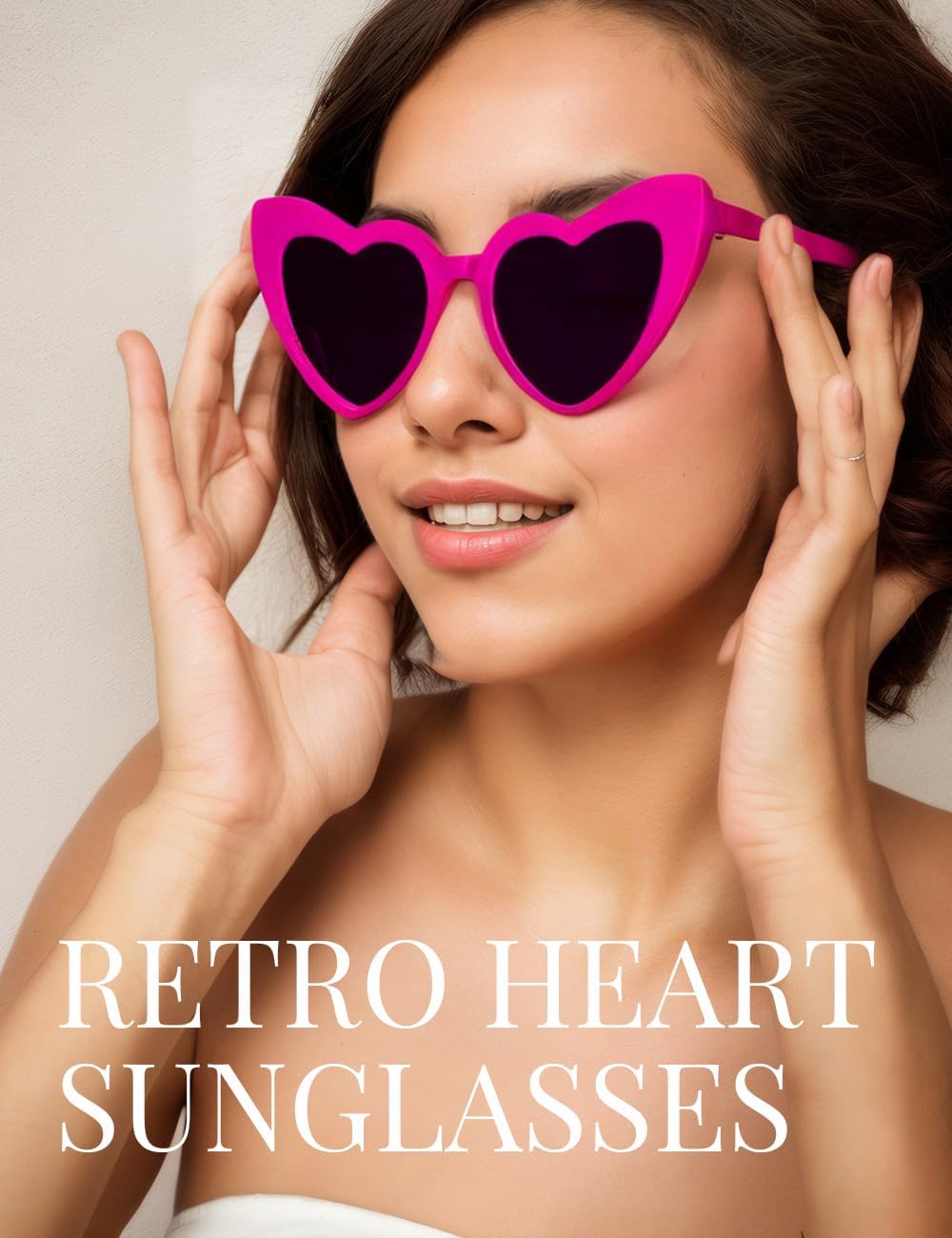 8 Pack Heart Sunglasses Vintage Cat Eye Heart Glasses Retro Bachelorette Bride Sunglasses Bulk for