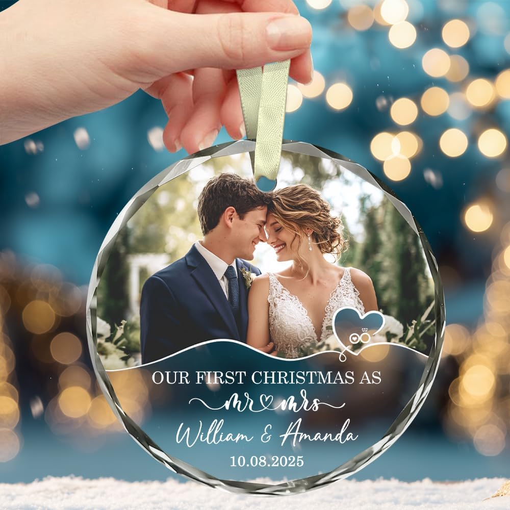 Personalized The Year We Became Mr & Mrs Christmas Ornament - Wedding Gifts for Couples 2025