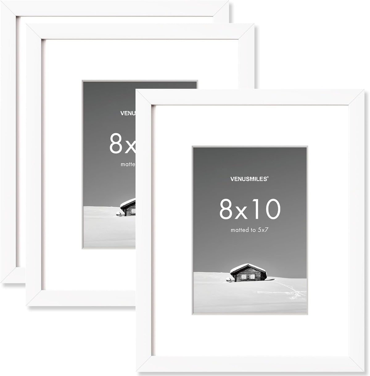 8x10 inch Picture Frame, 8x10 Photo Frames with 5x7 Removable Mat - High Definition Plexiglass